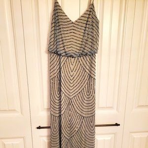 NWT Adrianna Papell ART DECO BEADED BLOUSON GOWN